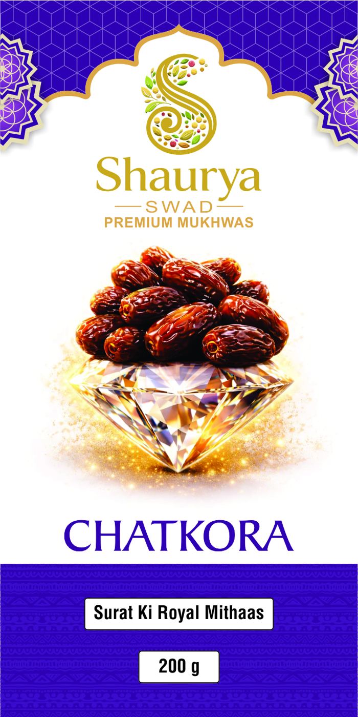 Chatkora premium mukhwas label, Surat Ki Royal Mithaas