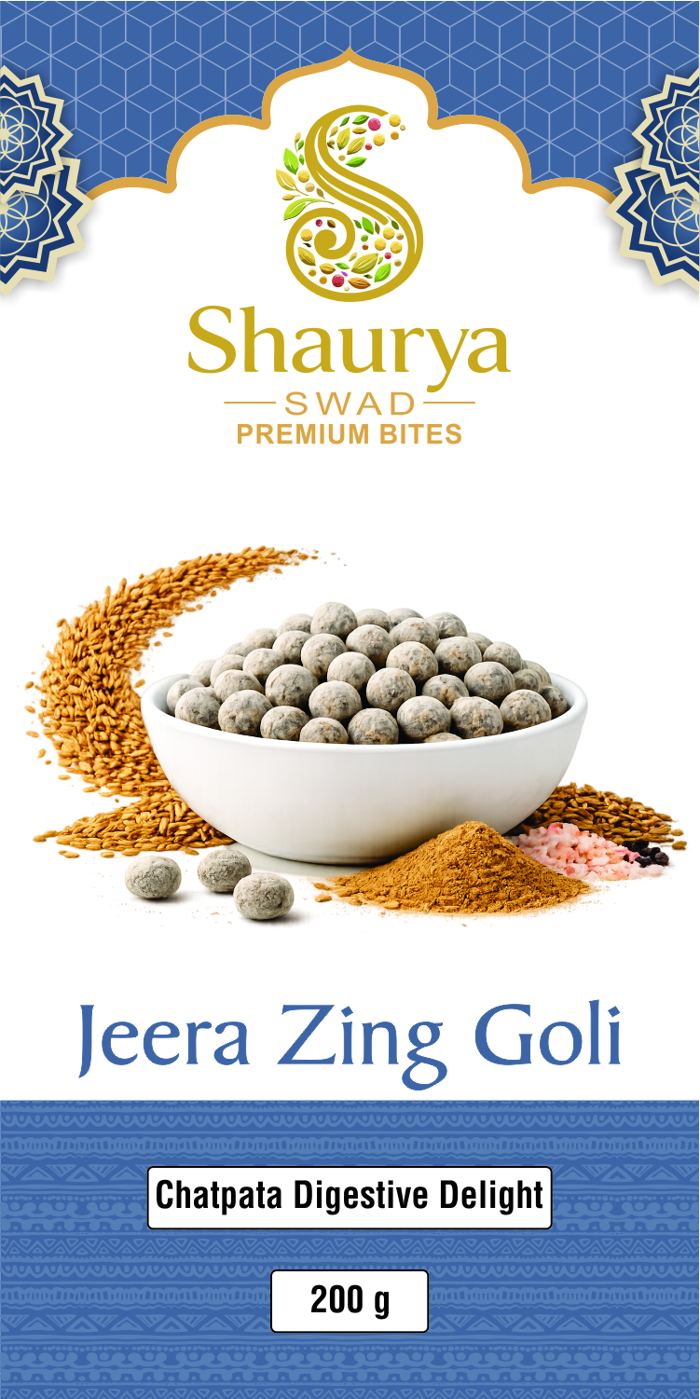 Jeera Zing Goli premium bites label, Chatpata Digestive Delight